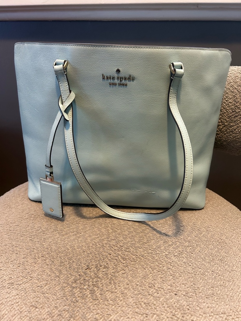 Kate Spade Light Blue Large Leather Tote